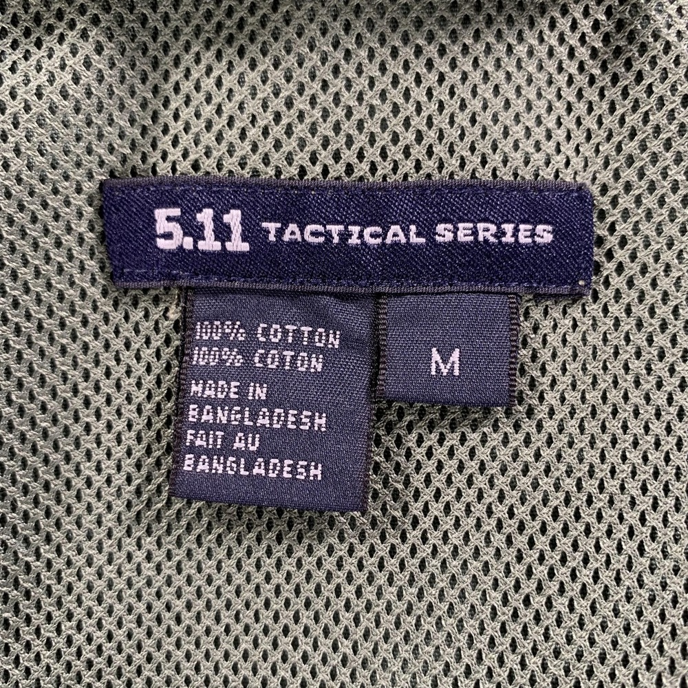 5.11 Tactical Shirt Mens MED Olive Green Long Sleeve Button Front Vented Twill - Picture 7 of 16